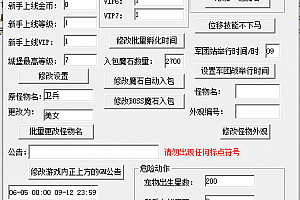 魔域GM工具BOOS入保修改小怪入保上线魔石和出生宝宝星数-魔域工作室